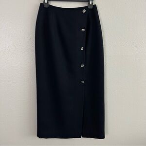 Vintage Jones New York Pencil Skirt Women's 6 Navy Blue Midi 100% Wool Lined USA